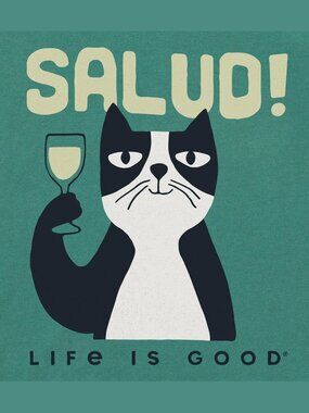 Life Is Good Women's Salud Cat Short Sleeve Crusher Tee - LARGE